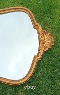 Extremely Pretty Mid Size Gold Framed Vintage French Mirror Louis XV Style