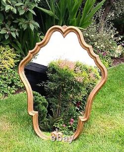 Extremely Pretty Mid Size Gold Framed Vintage French Mirror Louis XV Style