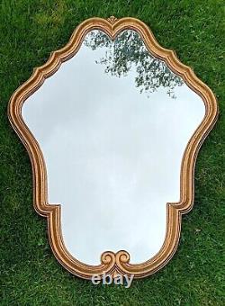 Extremely Pretty Mid Size Gold Framed Vintage French Mirror Louis XV Style