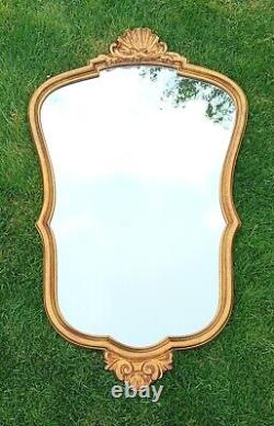 Extremely Pretty Mid Size Gold Framed Vintage French Mirror Louis XV Style