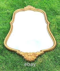 Extremely Pretty Mid Size Gold Framed Vintage French Mirror Louis XV Style