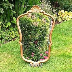 Extremely Pretty Mid Size Gold Framed Vintage French Mirror Louis XV Style