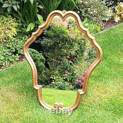 Extremely Pretty Mid Size Gold Framed Vintage French Mirror Louis XV Style