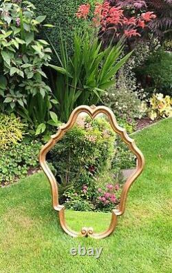 Extremely Pretty Mid Size Gold Framed Vintage French Mirror Louis XV Style