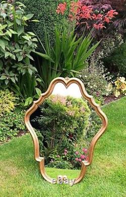 Extremely Pretty Mid Size Gold Framed Vintage French Mirror Louis XV Style