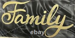 FAMILY black & gold wall art liquid art & black cove wooden frame picture