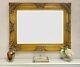 FRENCH BAROQUE ANTIQUE GOLD WALL MIRROR Wide Decorative Frame 95 x 75 x10cm