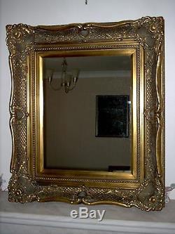 Fabulous Large Antique Gold Wall Mirror With Wide Decorative Frame All Sizes