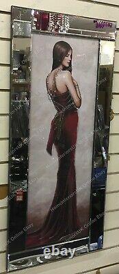 Figurative/ladies red/black/gold dresses with crystals, liquid art&mirror frames