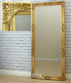 Florence Large Full Length Gold Leaf Chic Leaner Wall Floor Mirror 163 x 72cm
