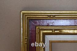 Frame 20x24 Vintage MCM Wood Burgundy Gold Hand Carved Wall Picture Frame