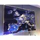 Framed Blue & Gold Europe City Lights Wall Art Satellite Map Image Picture