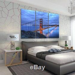 Framed Golden Gate Bridge 3 Piece Canvas Print Wall Art Home Decor