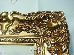 Framed Stone Wall Plaque 3D stone compound resin Angel with Lion golden frame
