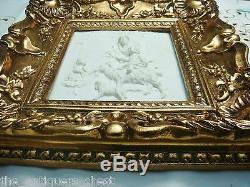 Framed Stone Wall Plaque stone compound resin gold frame Mother/ Children 3D