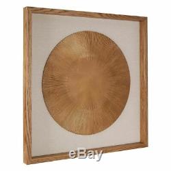 Framed round carving wall art, medium-density fibreboard