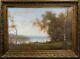 French Country Landscape with Antique Gold Frame, for Living Room Wall Decor