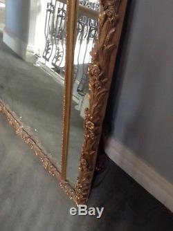 French Palm Vintage Victorian Leaf Large Wall Mirror Gilt Gold Frame