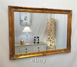 French Style Ornate Vintage Antique Design Bevelled Wall Mirror 60x90cm Gold