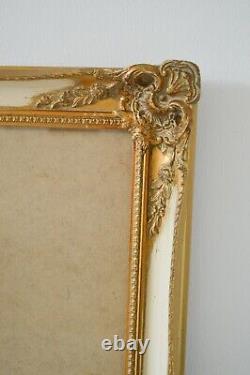 French Vintage XL Ornate Provincial Gold Wall Picture Photo Frame Wooden Rococo