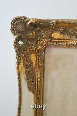 French Vintage XL Ornate Provincial Gold Wall Picture Photo Frame Wooden Rococo