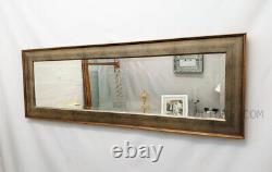 Full Length Antique Silver Gold Classic Wood Frame Wall Mirror Bevelled 132x46cm
