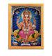 Ganeshji Silver Zari Art Work Photo In Golden Frame Big (14 X 18 Inches)