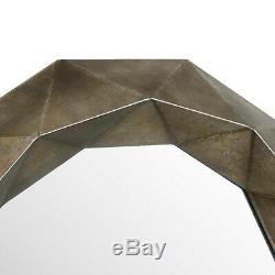 Geometric round WALL MIRROR bronze gold metallic finish LARGE statement mirror