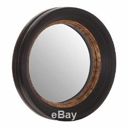 Gina Wall Mirror Natural Wood Frame Black & Gold Shabby Chic Style