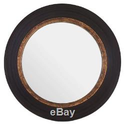 Gina Wall Mirror Wood Frame Black & Gold Shabby Chic Style
