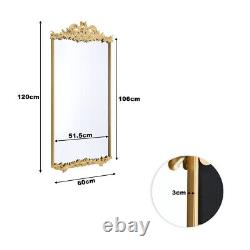 Gold Arch Mirrors Wall Mount Carved Floral Frame Living Room Hallway Home Ornate