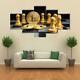 Gold Bitcoin and Chess Board 5 Pcs Canvas Wall Art Painting Home Decor Cuadros