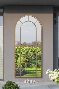 Gold Framed Arched Leaner Garden Wall Mirror 75x 33 190 x 85cm MirrorOutlet