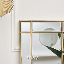 Gold Framed Art Deco Wall / Leaner Mirror tall slim full length vintage decor