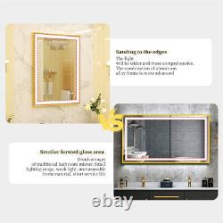 Gold Framed Rectangle Mirror Wall Aluminium Mounted Bathroom Mirror Vanity IP56