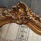 Gold Gilt French Louis Vintage Antique Ornate Crest OVERMANTEL Wall Frame Mirror