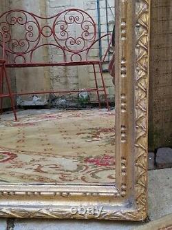 Gold Gilt Wood French Louis Vintage Antique Ornate OVERMANTEL Tall Wall Mirror