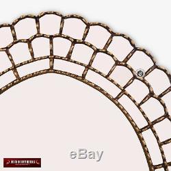 Gold Large Oval Wall Mirror 36x28, Gold Wood Framed Wall Oval Mirror from Peru