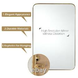 Gold Large Rectangular Wall Mirror with Metal Frame Bathroom Living Bedroom