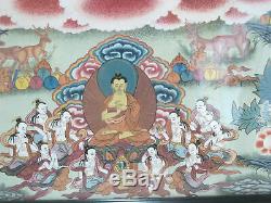 Gold Leaf Enhanced Framed TIBETAN MANDALA Intricate BUDDHISM Wall Art
