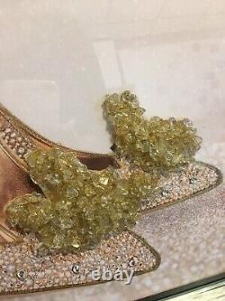 Gold London stiletto/ Shoe crushed glass, crystals &mirror Frame picture 56 Cm
