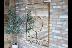 Gold Metal Frame Deco Window Wall Mirror 130 x 80 cm NEW