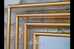 Gold Metal Frame Rectangular Wall Mirror 115 x 84 cm