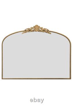 Gold Metal Framed Arch Wall Mirror with Crown 40 X 31 102x80cm MirrorOutlet