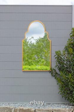 Gold Metal Framed Arched Garden Wall Mirror 41 X 24 104x61cm MirrorOutlet