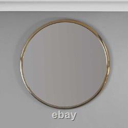 Gold Metal Round Wall Mirror