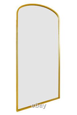 Gold Metal Shallow Arched Garden Wall Mirror 67x33 170x85cm MirrorOutlet