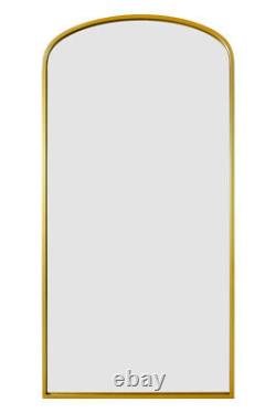 Gold Metal Shallow Arched Garden Wall Mirror 79x39 200x100cm MirrorOutlet