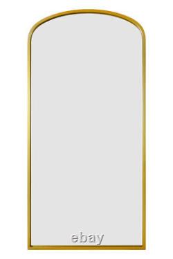 Gold Metal Shallow Arched Wall Leaner Mirror 67x33 170x85cm MirrorOutlet