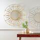 Gold Moroccan Wall Mirror Round Mirror Wall Mounted Floral Mirror For Entryway
